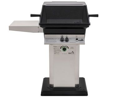 PGS T-Series T30 Commercial Cast Aluminum Gas Grill With Timer On Stainless Steel Patio Base