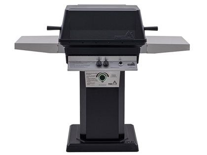 PGS T-Series T40 Commercial Cast Aluminum Gas Grill With Timer On Black Patio Base