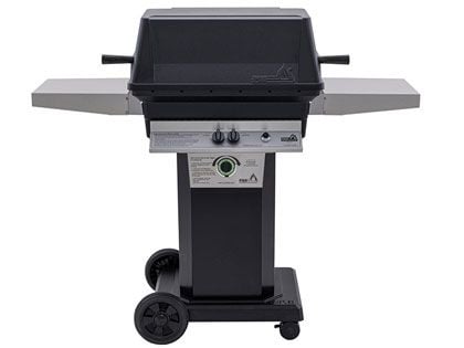 PGS T-Series T40 Commercial Cast Aluminum Gas Grill With Timer On Black Portable Pedestal Base