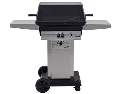 PGS T-Series T40 Commercial Cast Aluminum Gas Grill With Timer On Stainless Steel Portable Pedestal Base