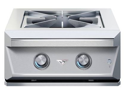 Twin Eagles 24-Inch Built-In Gas Power Burner with Reversible Heavy Duty Grate & Stainless Steel Lid