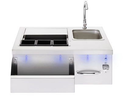 TrueFlame 30-Inch Beverage & Prep Station with White LED Lights