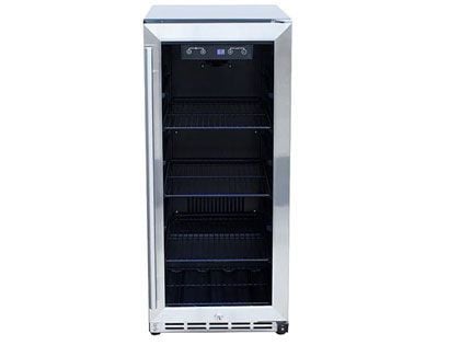 TrueFlame 15-Inch Outdoor Rated Fridge with Glass Door