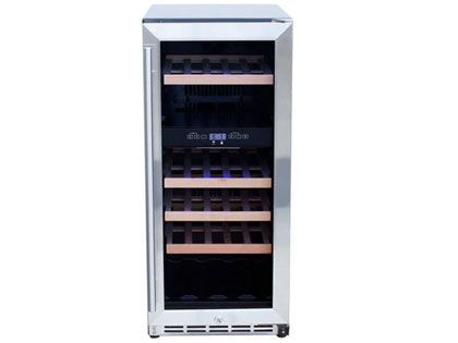TrueFlame 15-Inch Outdoor Rated Dual Zone Wine Cooler