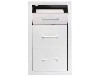 TrueFlame 17-Inch Vertical 2-Drawer & Paper Towel Holder Combo Masonry Frame Return 