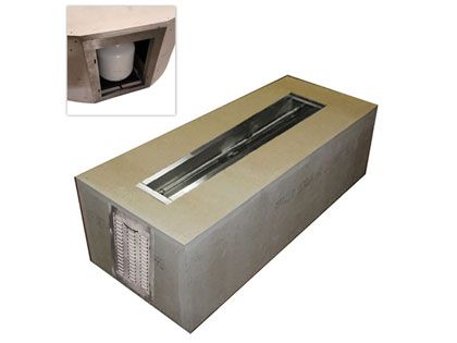 HPC Fire 70x24-Inch Rectangular Unfinished Small Tank Gas Fire Pit Enclosure Kit with Trough Burner and Propane Door