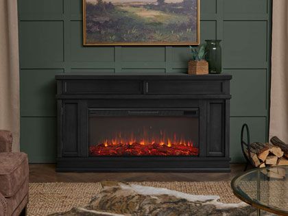 Torrey 60-Inch Electric Fireplace TV Stand in Black