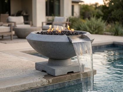 Prism Hardscapes 33-Inch Toscano GFRC Gas Fire & Water Bowl