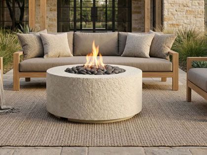 Prism Hardscapes 36-Inch Tuscany Cilindro Round GFRC Gas Fire Pit