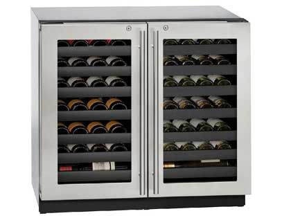 U-Line 3000 Series 36-Inch 62 Bottle Dual Zone Wine Captain - Stainless Steel 