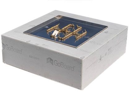 Warming Trends 300K BTU 54" Square Ready to Finish Fire Pit Kit with CROSSFIRE 2.0 Brass Burner 