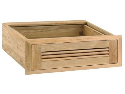 Pacific Teak Millworks 24-Inch Louvered Panel Teak Wood Single Drawer