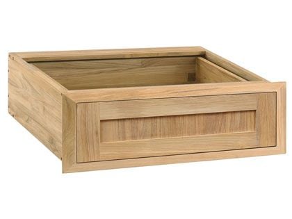 Pacific Teak Millworks 24-Inch Shaker Panel Teak Wood Single Drawer