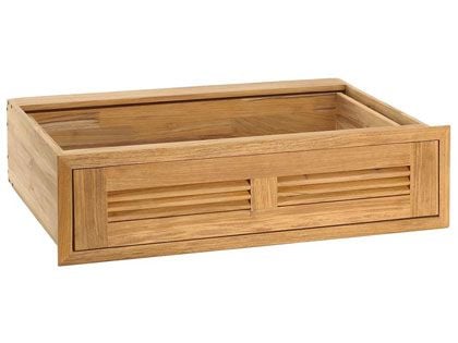 Pacific Teak Millworks 30-Inch Louvered Panel Teak Wood Single Drawer