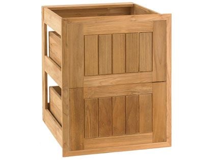 Pacific Teak Millworks 18-Inch Cottage Panel Teak Wood Double Drawer