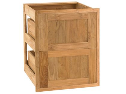 Pacific Teak Millworks 18-Inch Shaker Panel Teak Wood Double Drawer