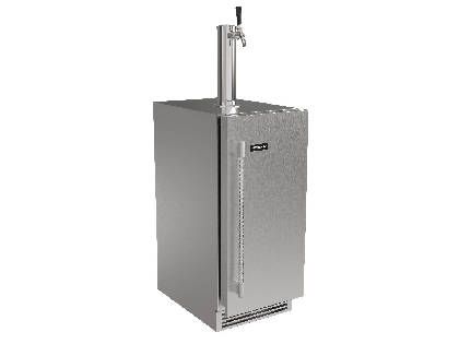 Perlick G5 Luxe 15-Inch 2.8 Cu. Ft. Beverage Dispenser - Stainless Steel Knurled Handle Overlay