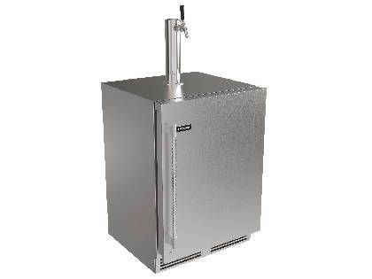 Perlick G5 Luxe 24-Inch 5.1 Cu. Ft. Beverage Dispenser with Draft Tap - Stainless Steel Knurled Handle Overlay