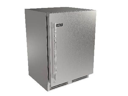 Perlick G5 Luxe 24-Inch 5.0 Cu. Ft. Refrigerator with Solid Door - Stainless Steel Knurled Handle Overlay