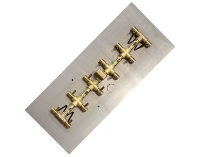 Warming Trends 410K BTU 62.5" x 7" CROSSFIRE 2.0 Tree-Style Brass Burner with 66" x 14" Plate