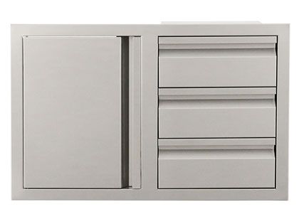 RCS Valiant Triple Drawer & Door Combo with Soft Close - Left Hinge
