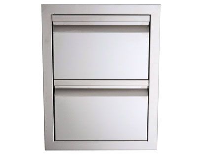 RCS Valiant Series 17-Inch Stainless Steel Double Access Drawer