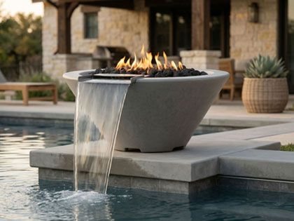 Prism Hardscapes 24-Inch Verona Small GFRC Gas Fire & Water Bowl