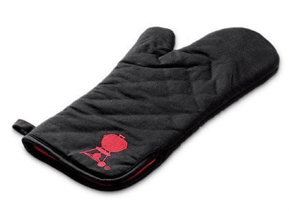Weber 6532 Black With Red Kettle Cotton Grill Glove With Extra Long Cuff