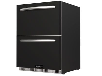 Wildfire 24-Inch 5.3 Cu. Ft. Dual Drawer Outdoor Refrigerator with Black Stainless Steel Sleeve