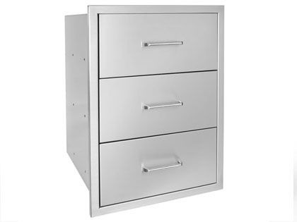 Wildfire 19 X 26 304 Stainless Steel Triple Access Drawer