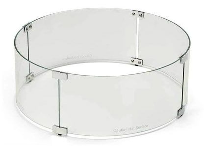 HPC Fire Fire Pit Glass Wind Guard, Round - 30-Inch