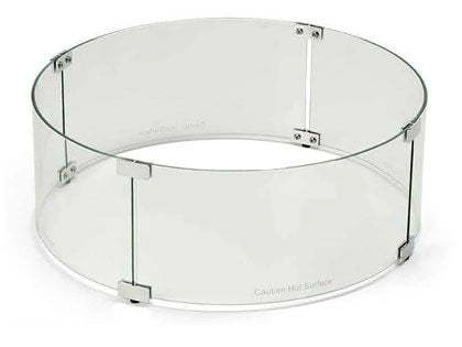 HPC Fire Fire Pit Glass Wind Guard, Round - 38-Inch