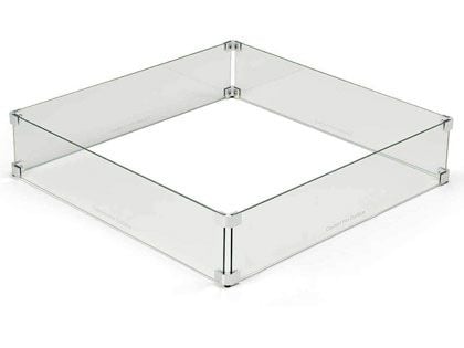 HPC Fire Fire Pit Glass Wind Guard, Square - 37-Inch
