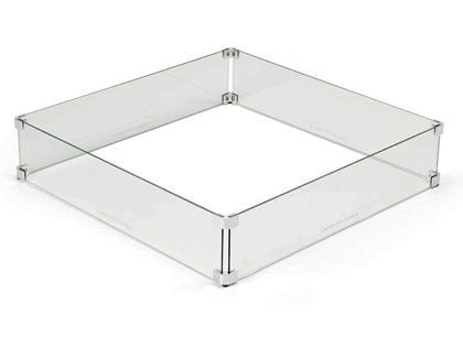 HPC Fire Fire Pit Glass Wind Guard, Square - 49-Inch