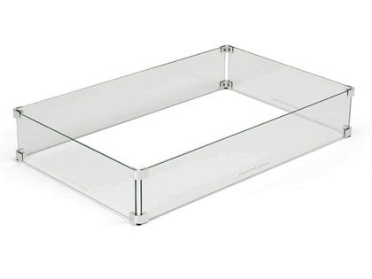 HPC Fire Fire Pit Glass Wind Guard, Linear - 55 x 15-Inch
