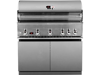 Whistler 42-Inch 5-Burner Gas Grill on Stainless Steel Cabinet with Rear Infrared Burner, Grill Lights, Rotisserie Kit & Cover