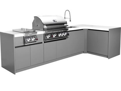 Whistler 4-Burner 126 x 61-Inch Gas Grill Island with Infrared Rear Burner, Sink, Double Side Burner, and Rotisserie Kit