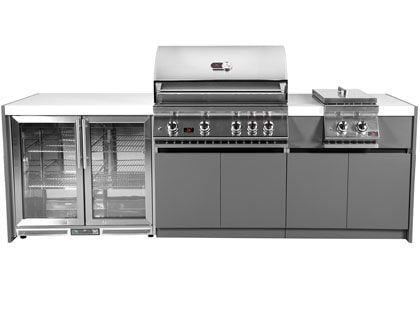 Whistler 4-Burner 102 x 28-Inch Gas Grill Island with Infrared Rear Burner, Refrigerator, Double Side Burner, and Rotisserie Kit