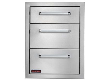 Whistler 21.5-Inch Stainless Steel Triple Drawer