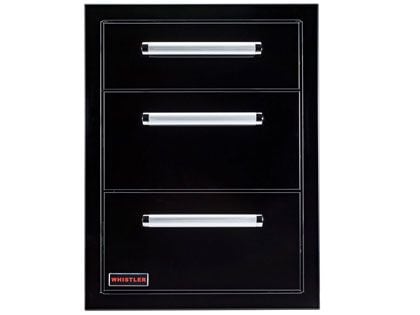 Whistler 21.5-Inch Black Stainless Steel Triple Drawer