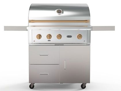 Wildfire Ranch Pro 36-Inch 3-Burner 304 Stainless Steel Freestanding Gas Grill - Brushed Bronze Accents
