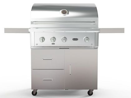 Wildfire Ranch Pro 36-Inch 3-Burner 304 Stainless Steel Freestanding Gas Grill - Brushed Stainless Accents