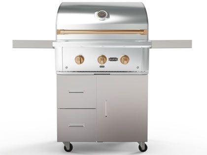 Wildfire Ranch Pro 30-Inch 2-Burner 304 Stainless Steel Freestanding Gas Grill - Brushed Bronze Accents