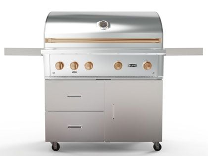 Wildfire Ranch Pro 42-Inch 4-Burner 304 Stainless Steel Freestanding Gas Grill - Brushed Bronze Accents