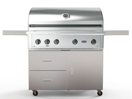 Wildfire Ranch Pro 42-Inch 4-Burner 304 Stainless Steel Freestanding Gas Grill - Chrome Black Accents