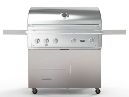 Wildfire Ranch Pro 42-Inch 4-Burner 304 Stainless Steel Freestanding Gas Grill - Brushed Stainless Accents