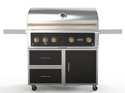 Wildfire Ranch Pro 42-Inch 4-Burner Black 304 Stainless Steel Freestanding Gas Grill - Brushed Bronze Accents