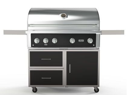 Wildfire Ranch Pro 42-Inch 4-Burner Black 304 Stainless Steel Freestanding Gas Grill - Brushed Stainless Accents