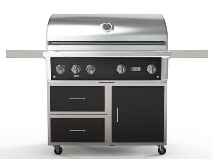 Wildfire Ranch Pro 42-Inch 4-Burner Black 304 Stainless Steel Freestanding Gas Grill - Chrome Black Accents