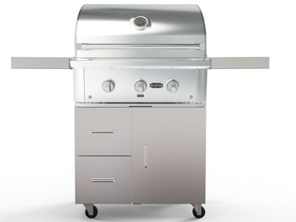 Wildfire Ranch Pro 30-Inch 2-Burner 304 Stainless Steel Freestanding Gas Grill - Brushed Stainless Accents